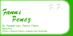 fanni pencz business card